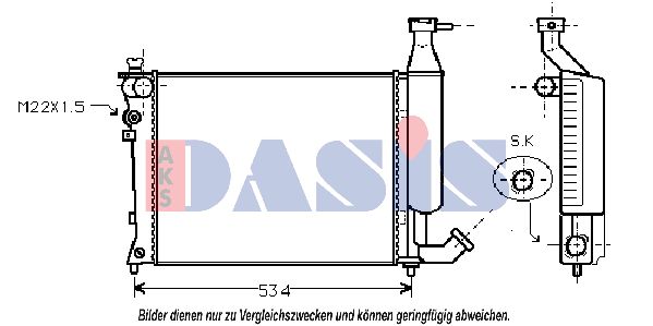 AKS DASIS Радиатор, охлаждение двигателя 060840N